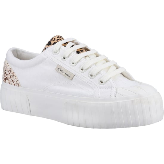 Superga 2631 Calfhair Details Leather Women's White Avorio/Leopard Spots Trainers - Image 1