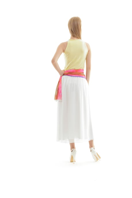 Yellow Sleeveless Top with Contrast Neck Band