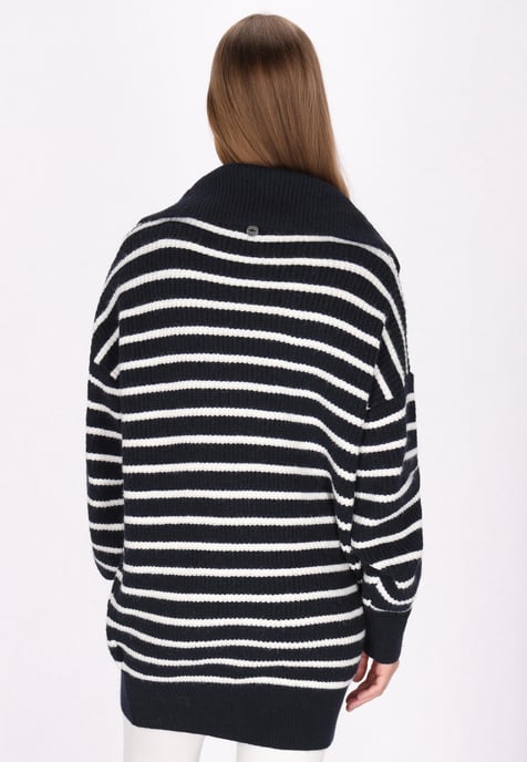 Dreimaster Cardigan women marine wool white - Image 4