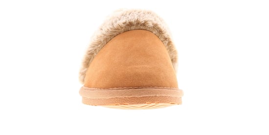 Hush Puppies Womens Slippers Full Fluffy Ariel Suede Leather tan - Image 3