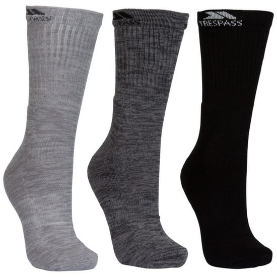 Trespass Mens Jackbarrow Trekking Socks (Pack Of 3) (Carbon Melange/Stone Melange/Black) - Image 1