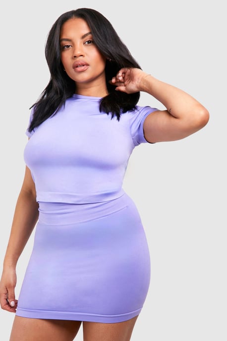 Plus Supersoft Premium Seamless Seam Detail Open Back Top - Image 1