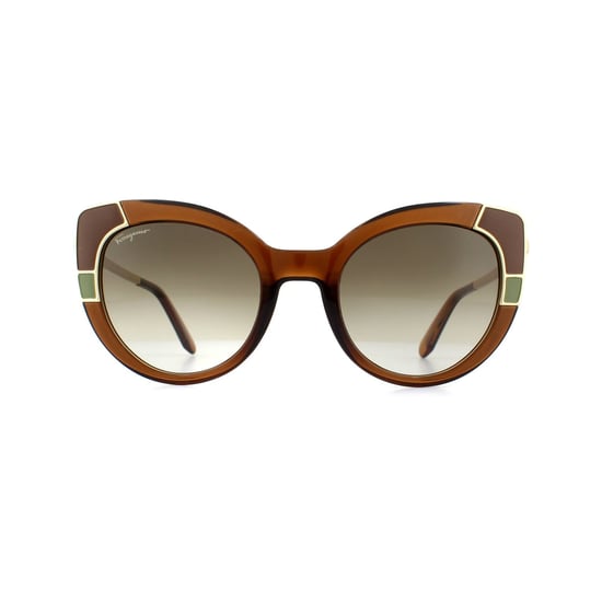 Salvatore Ferragamo Sunglasses SF890S 210 Crystal Brown Grey Gradient