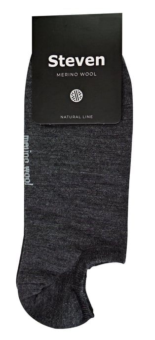 Calcetines Bajos de Lana Merino para Hombre | Steven | No Show Warm Footsies Socks - Charcoal - Image 2