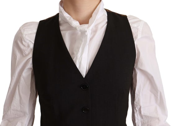 Top Sin Mangas Negro con Botones para Mujer de Dolce & Gabbana en Poliéster - Image 4