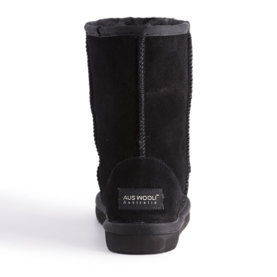 Aus Wooli "Cronulla" Australia Mid Calf Sheepskin Boot, Black