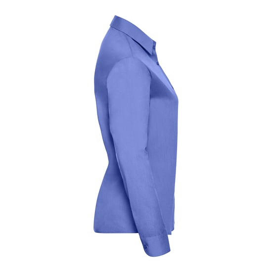 Russell Collection Womens/Ladies Poplin Easy-Care Long-Sleeved Shirt (Corporate Blue) - Image 3