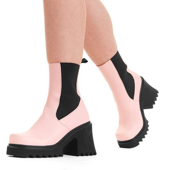 Lamoda Ankle Boots Elevate Round Toe Platform Heels with Shark Teeth Grip