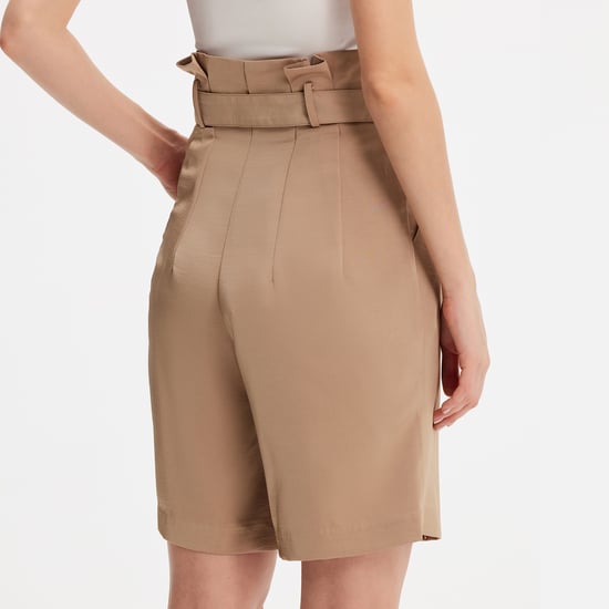 High waist and pleats bermuda shorts - Image 3