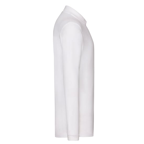 Fruit of the Loom Mens Cotton Pique Long-Sleeved Polo Shirt (White) - Image 3