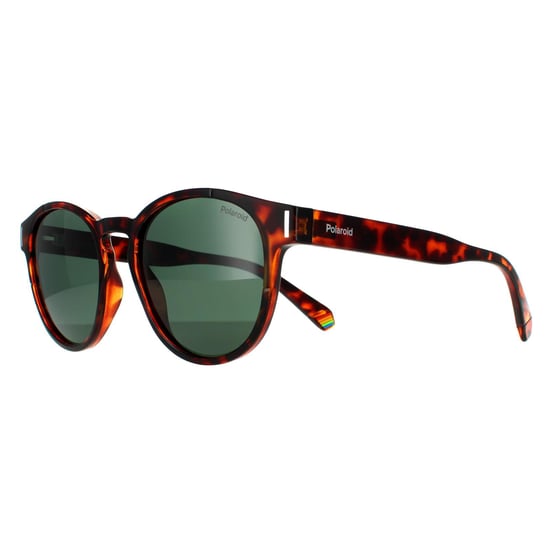 Polaroid Round Unisex Dark Havana Green Polarized Sunglasses