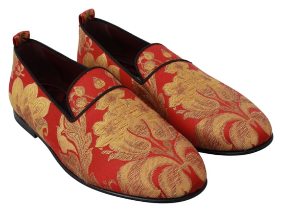 Mocasines de brocado rojo y dorado para hombre de Dolce & Gabbana - Image 4