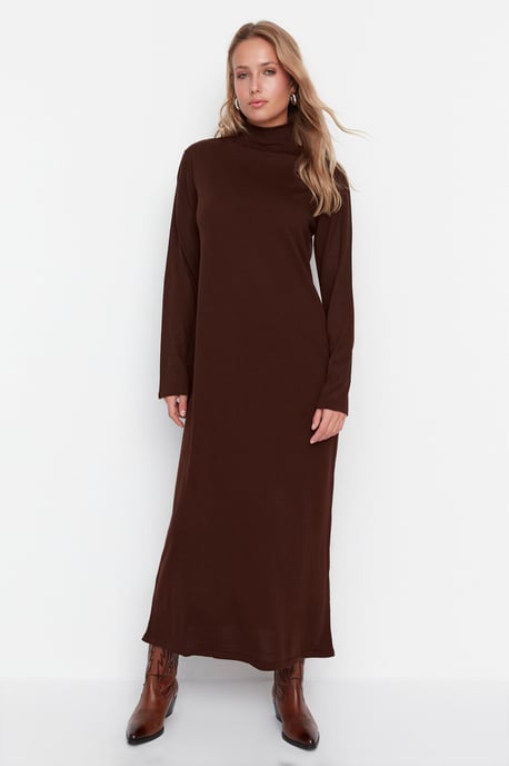 Trendyol Women's Turtleneck Shift Maxi Modest Dress - Image 2