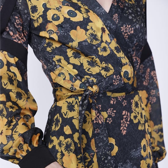 Floral print wrap midi dress - Image 3