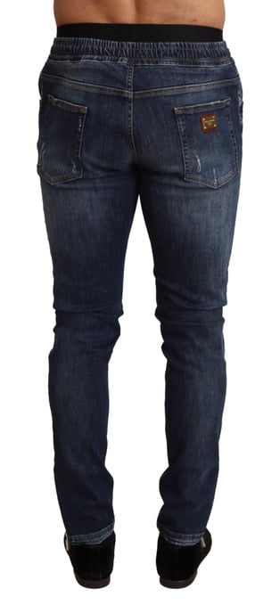 Jeans de mezclilla rasgados de algodón elástico azul para hombre de Dolce & Gabbana - Image 3