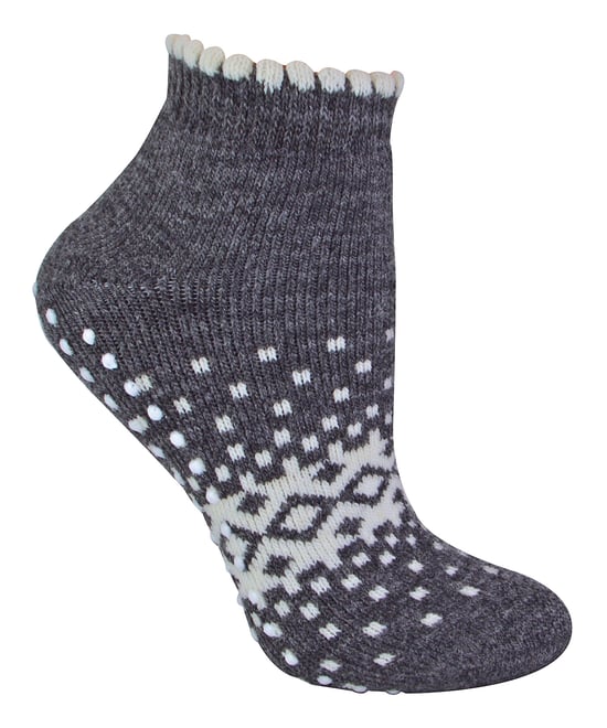 Sock Snob - Calcetines Tobilleros Térmicos de Lana Antideslizantes de Corte Bajo para Mujer - Gris Antracita - Image 1