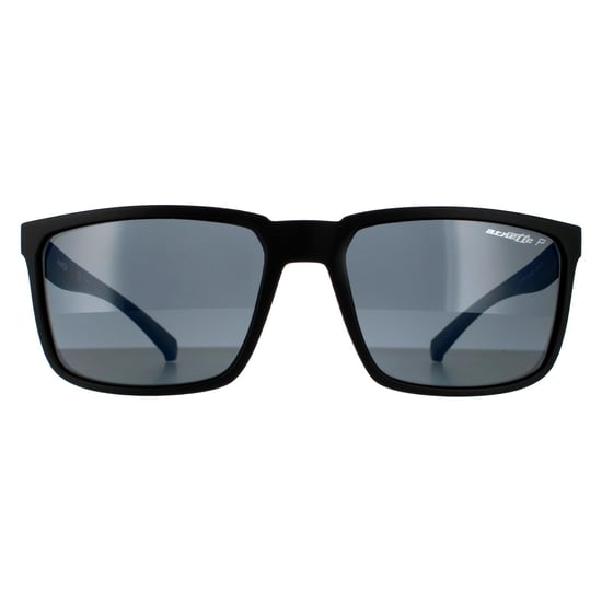 Gafas de sol polarizadas Arnette Rectángulo para hombre en negro mate y gris oscuro - Image 1
