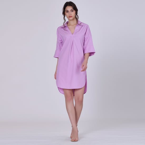 Cotton minimalist shirt dress - Image 3