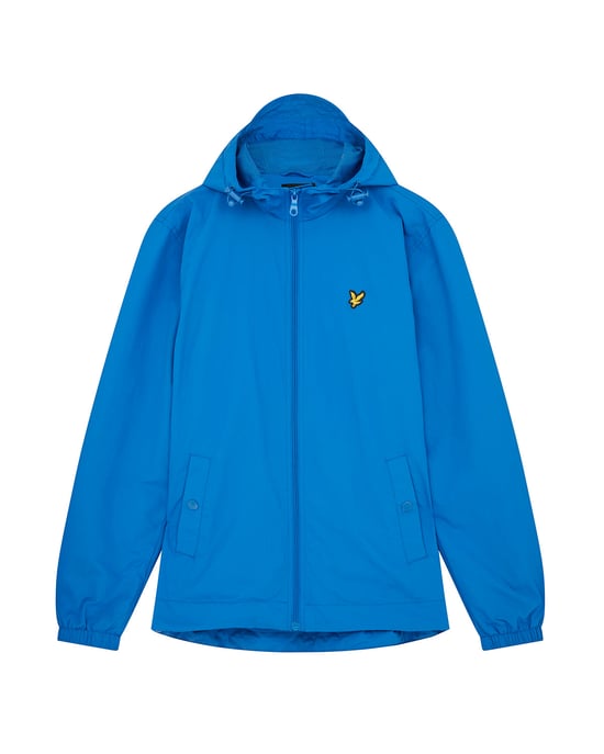 Chaqueta ligera corta con capucha en azul brillante con la marca Lyle & Scott - Image 3