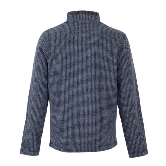 Weird Fish Mens Newark Grid Eco Friendly Quarter Zip Fleece Top (Navy) - Image 2