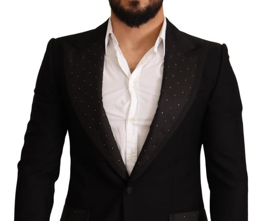 Abrigo blazer de lana negra ajustado para hombre de Dolce & Gabbana - Image 4