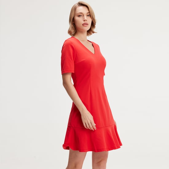 Minimalist trapeze jersey dress - Image 4