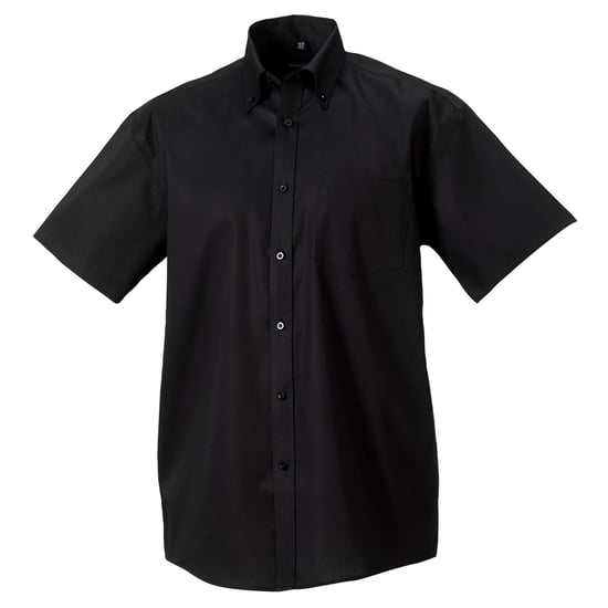 Russell Collection Mens Short Sleeve Ultimate Non-Iron Shirt (Black) - Image 1