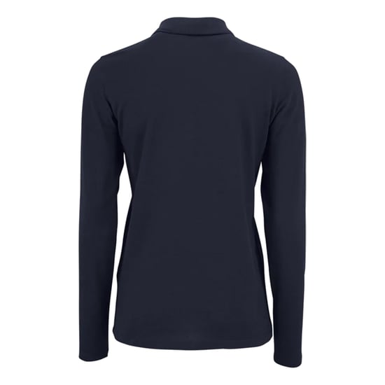 SOLS Womens/Ladies Perfect Pique Long-Sleeved Polo Shirt (French Navy) - Image 2