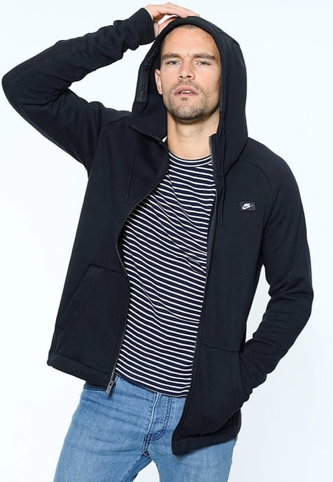 Sudadera negra con capucha y cremallera Modern de Nike - Image 1