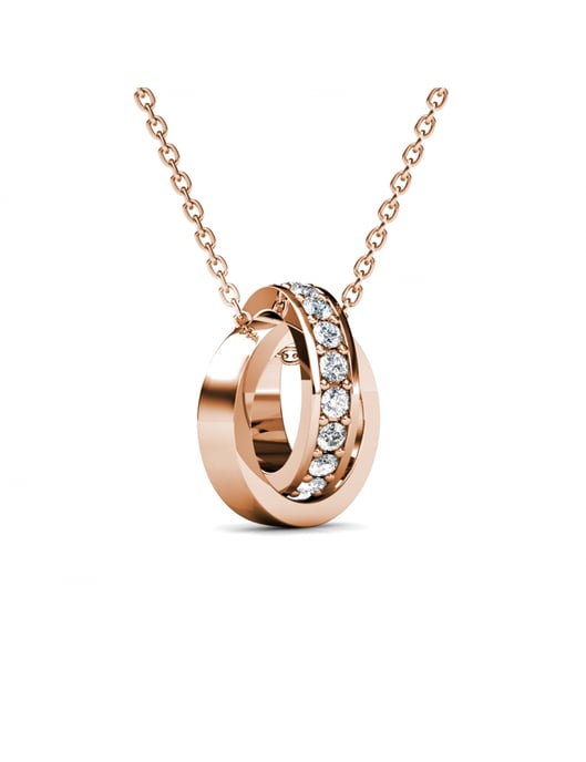 Conjuntos de aros circulares elegantes: oro rosa y cristal - Image 4