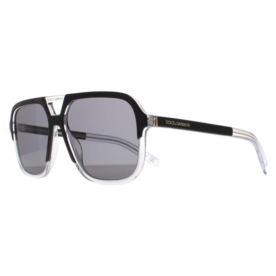 Dolce & Gabbana Aviator Mens Top Black on Crystal Dark Grey DG4354 Sunglasses