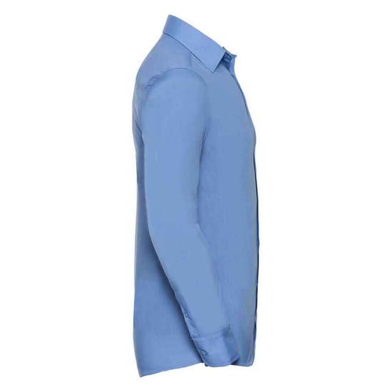 Russell Collection Mens Polycotton Easy-Care Long-Sleeved Formal Shirt (Corporate Blue) - Image 3