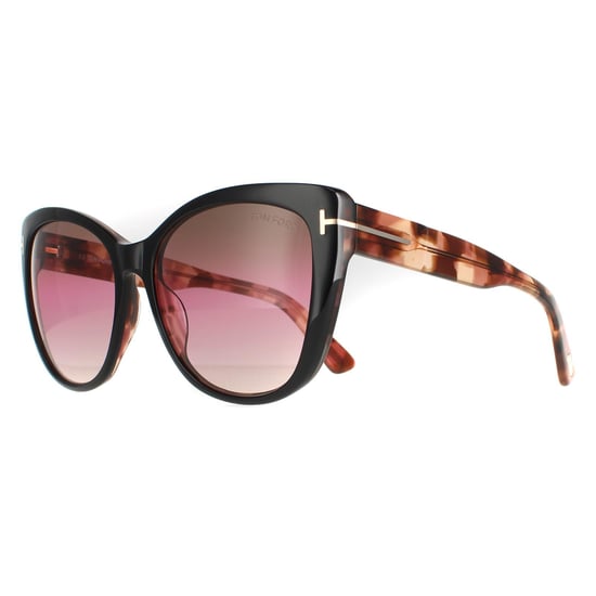Tom Ford Cat Eye Womens Black and Havana Brown Pink Gradient FT0937 Nora Sunglasses