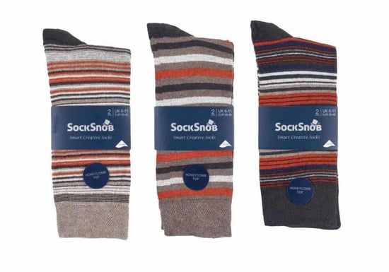 Pack de 6 calcetines de algodón con rayas de colores en 7 estilos - Image 2