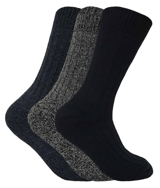 3 Pares de Calcetines de Senderismo para Hombre con Suela Acolchada de Lana para Botas - Image 1