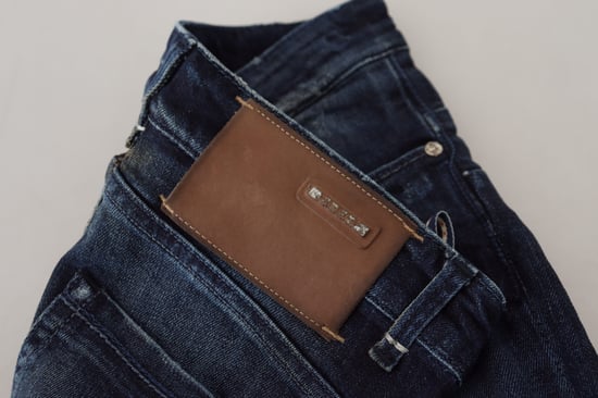 Acht Jeans de Mujer Casual en Denim de Bajo Cintura de Algodón Azul Ajustados - Image 6