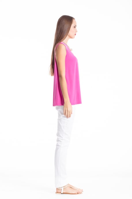 V Neck Pleat Detail Top