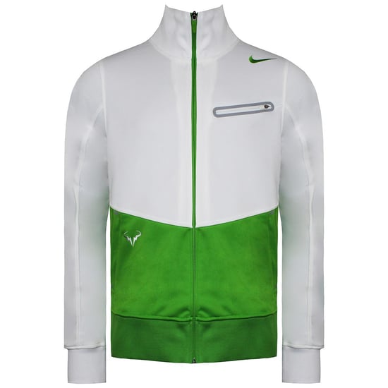 Chaqueta deportiva blanca/verde con logo de Nike para hombre - Image 1