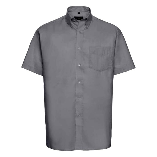 Russell Collection Mens Oxford Formal Shirt (Silver) - Image 1