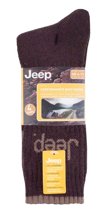 JEEP - 4 Pares de Calcetines de Lujo Anti Ampollas Acolchados para Hombre - Image 2