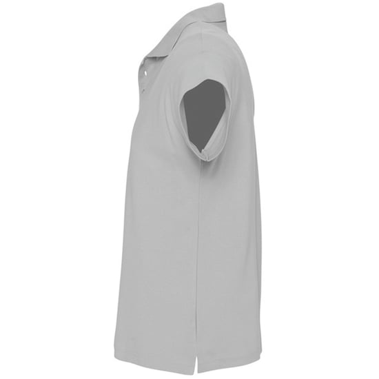 SOLS Mens Summer II Pique Short Sleeve Polo Shirt (Grey Marl) - Image 3