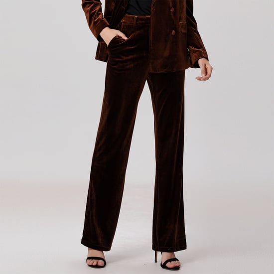 Straight velvet suit pants - Image 1