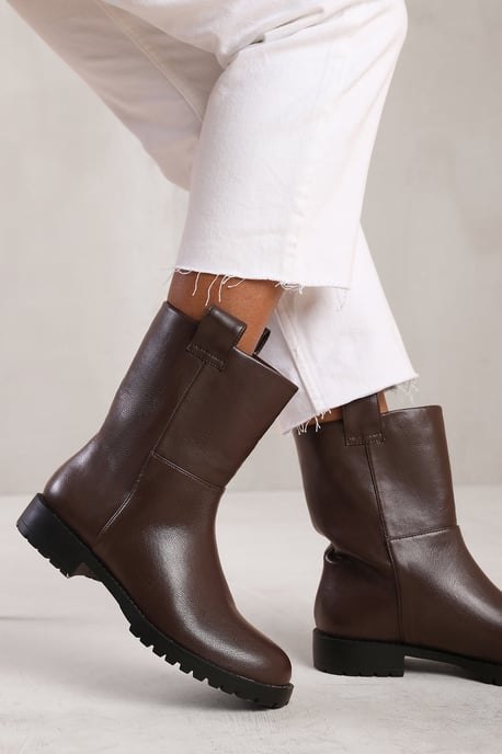 Wheres That From Womens 'Winter' Wide Fit Mid Calf Boot With Stitching Detail
