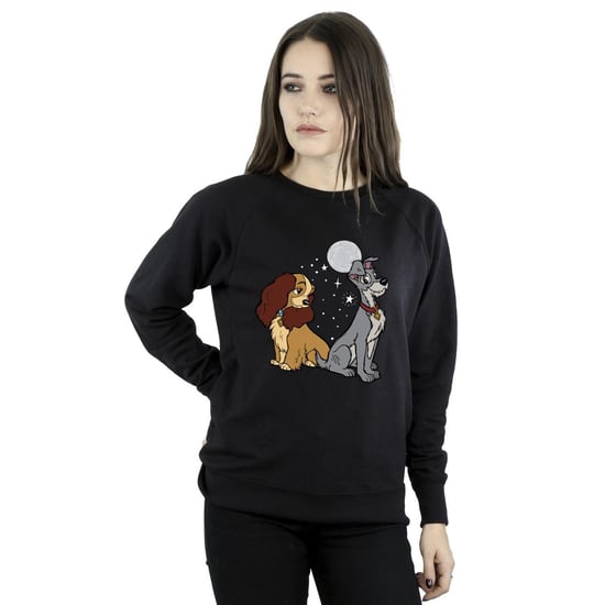 Disney Womens/Ladies Lady And The Tramp Moon Sweatshirt (Black) - Image 2