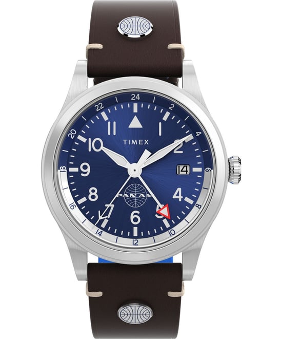 Timex Waterbury Gmt X Pan Am Men's Brown Watch TW2W97300 - Image 1