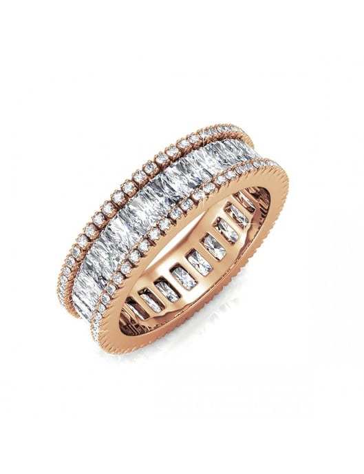 Anillo Glamour Lock - Oro rosa y cristal - Image 1