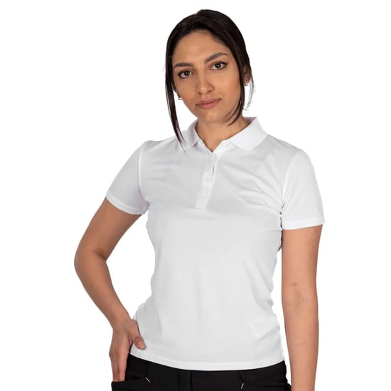 Island Green Womens/Ladies Classic Micro Pique Golf Polo Shirt (White) - Image 1