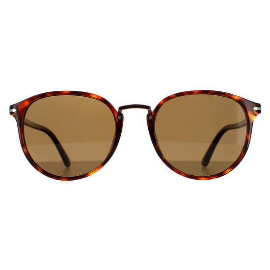 Gafas de sol polarizadas para hombre Persol Oval en marrón habana - Image 1