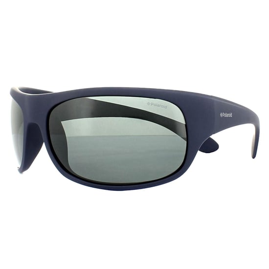 Polaroid Sport Wrap Unisex Matt Dark Blue Grey Polarized Sunglasses