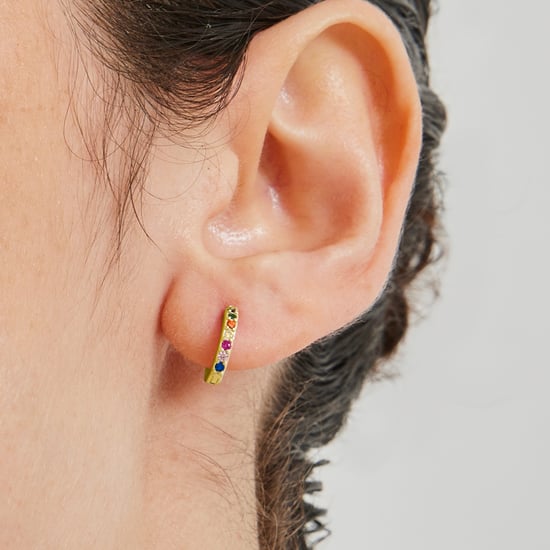 Pendientes Luxenter Leofcar de Plata de Ley 925 y Circonita Multicolor acabados en oro amarillo de 18 quilates - Image 5